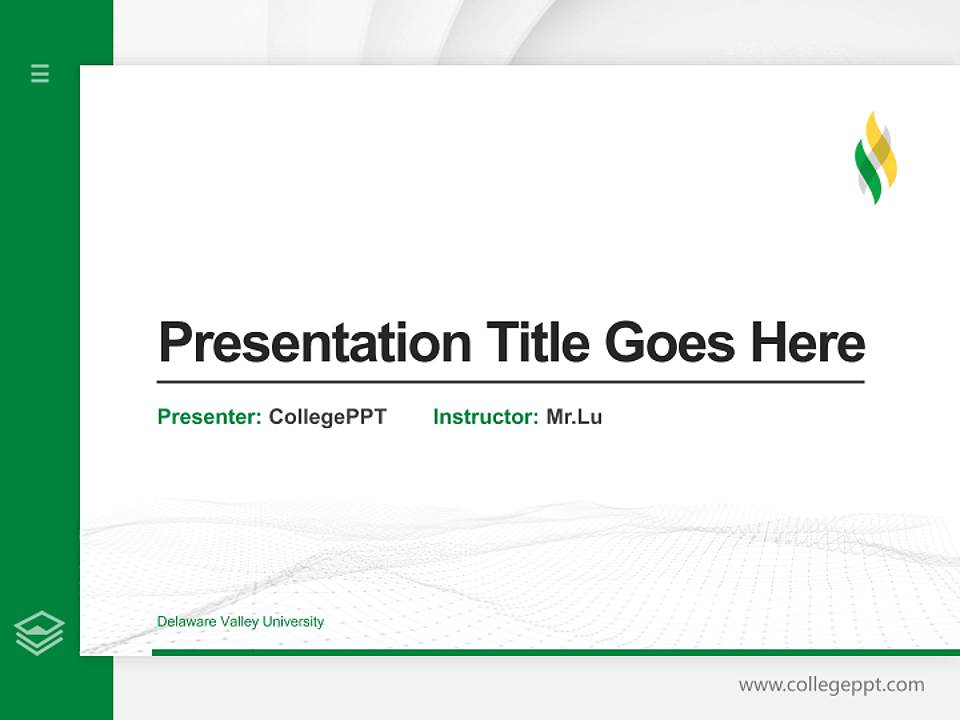 Delaware Valley University Thesis Proposal/Graduation Defense PPT Template4:3 ratio PPT effect preview image5