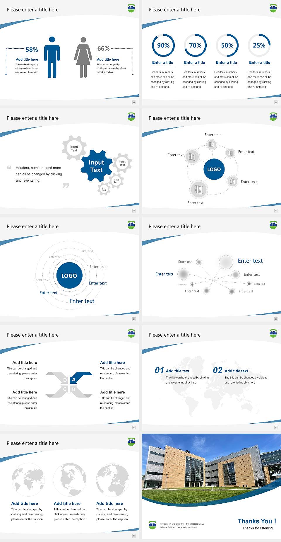 Lehman College Course/Courseware Creation PPT Template4:3 ratio PPT effect preview image4