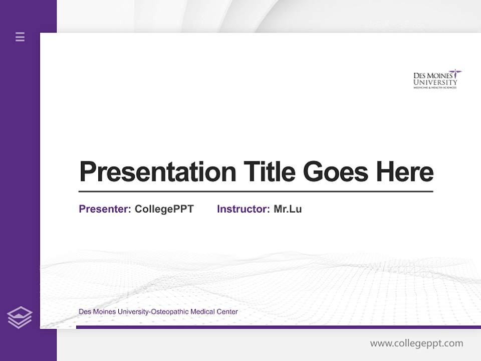 Des Moines University-Osteopathic Medical Center Thesis Proposal/Graduation Defense PPT Template4:3 ratio PPT effect preview image5