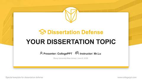Devry University-New Jersey Graduation Thesis Defense PPT Template
