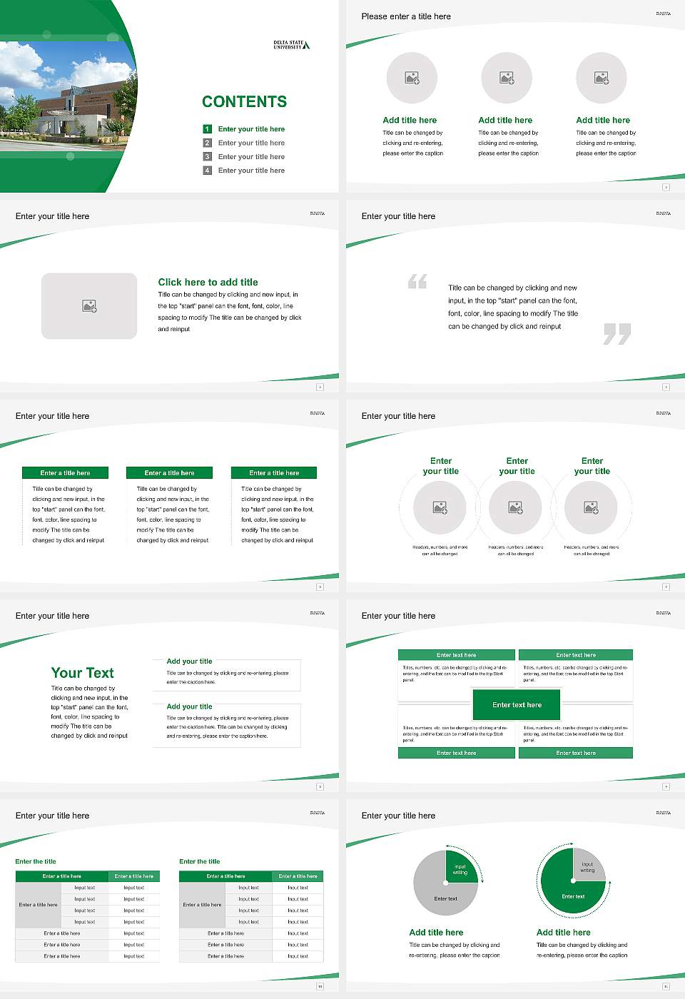 Delta State University Course/Courseware Creation PPT Template16:9 ratio PPT effect preview image2