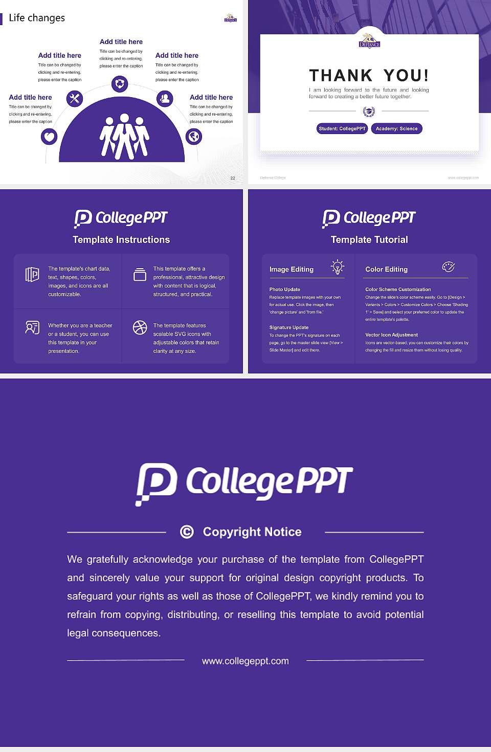 Defiance College National Scholarship Defense PPT Template4:3 ratio PPT effect preview image4