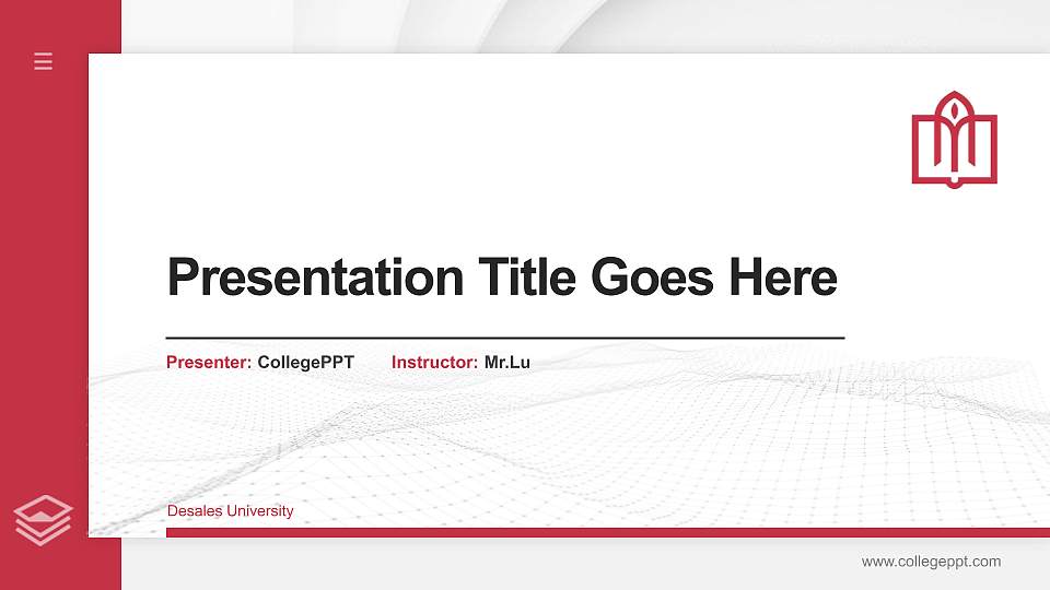 Desales University Thesis Proposal/Graduation Defense PPT Template16:9 ratio PPT effect preview image