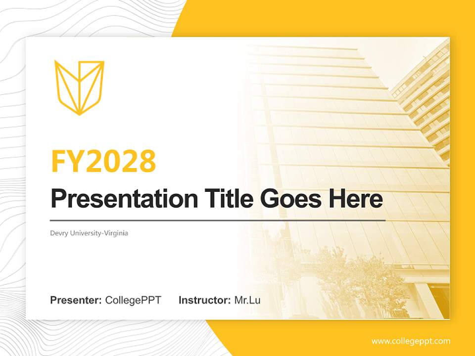 Devry University-Virginia Academic Presentation/Research Findings Report PPT Template4:3 ratio PPT effect preview image5