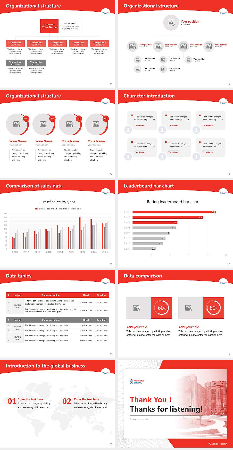 Delaware State University Academic Presentation/Research Findings Report PPT Template4:3 ratio PPT effect preview image4