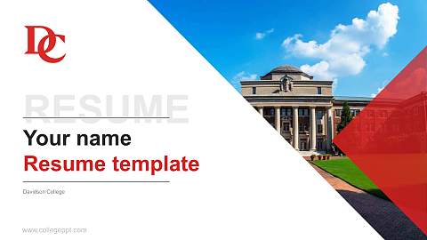 Davidson College Resume PPT Template
