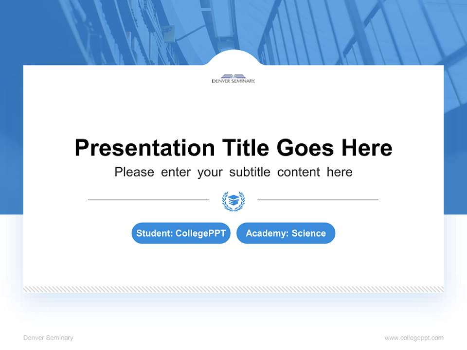 Denver Seminary National Scholarship Defense PPT Template4:3 ratio PPT effect preview image4