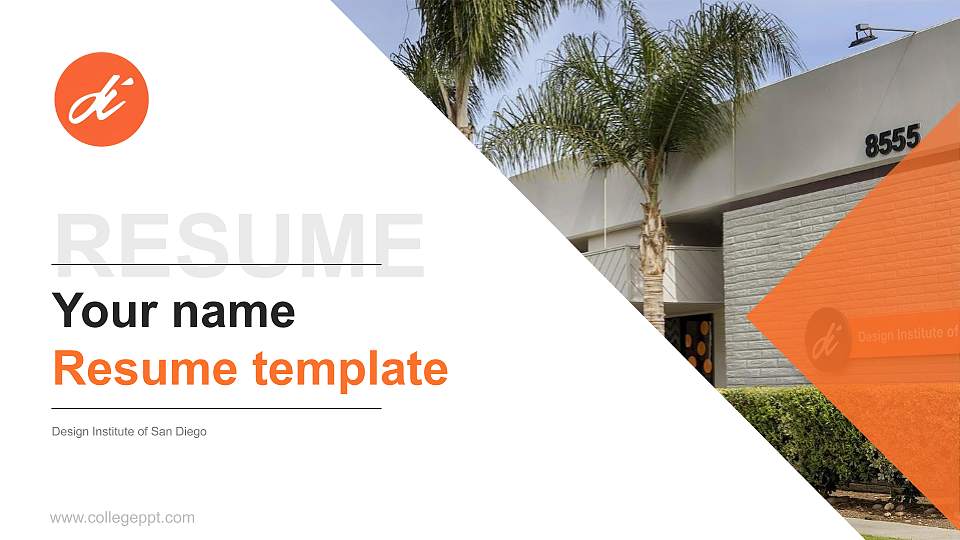 Design Institute of San Diego Resume PPT Template16:9 ratio PPT effect preview image