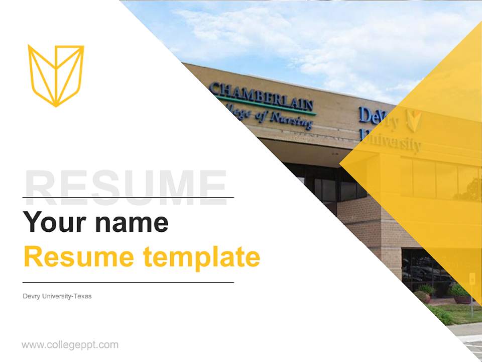Devry University-Texas Resume PPT Template4:3 ratio PPT effect preview image5