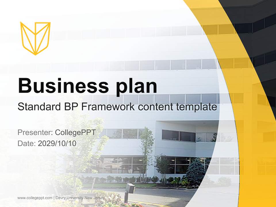 Devry University-New Jersey Competition/Entrepreneurship Contest PPT Template4:3 ratio PPT effect preview image9