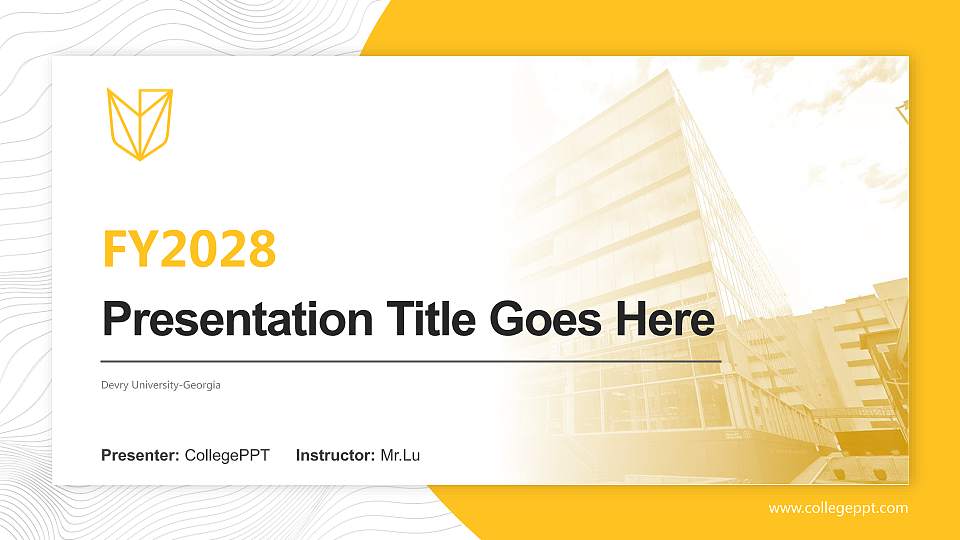 Devry University-Georgia Academic Presentation/Research Findings Report PPT Template16:9 ratio PPT effect preview image