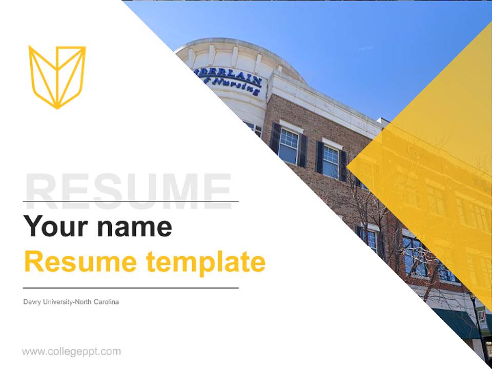 Devry University-North Carolina Resume PPT Template4:3 ratio PPT effect preview image5