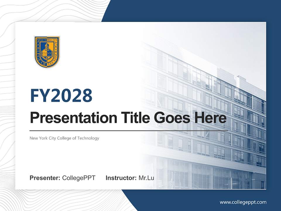 New York City College of Technology Academic Presentation/Research Findings Report PPT Template4:3 ratio PPT effect preview image5