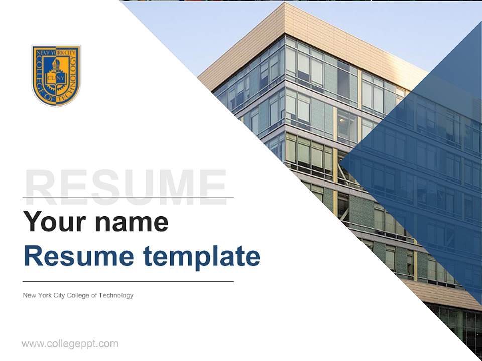 New York City College of Technology Resume PPT Template4:3 ratio PPT effect preview image5