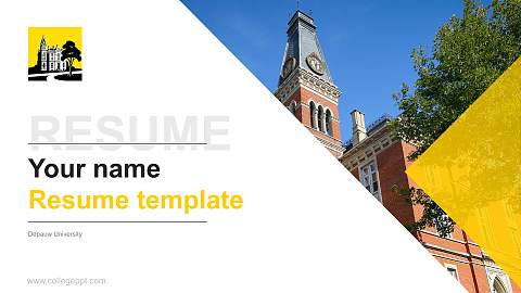 Depauw University Resume PPT Template