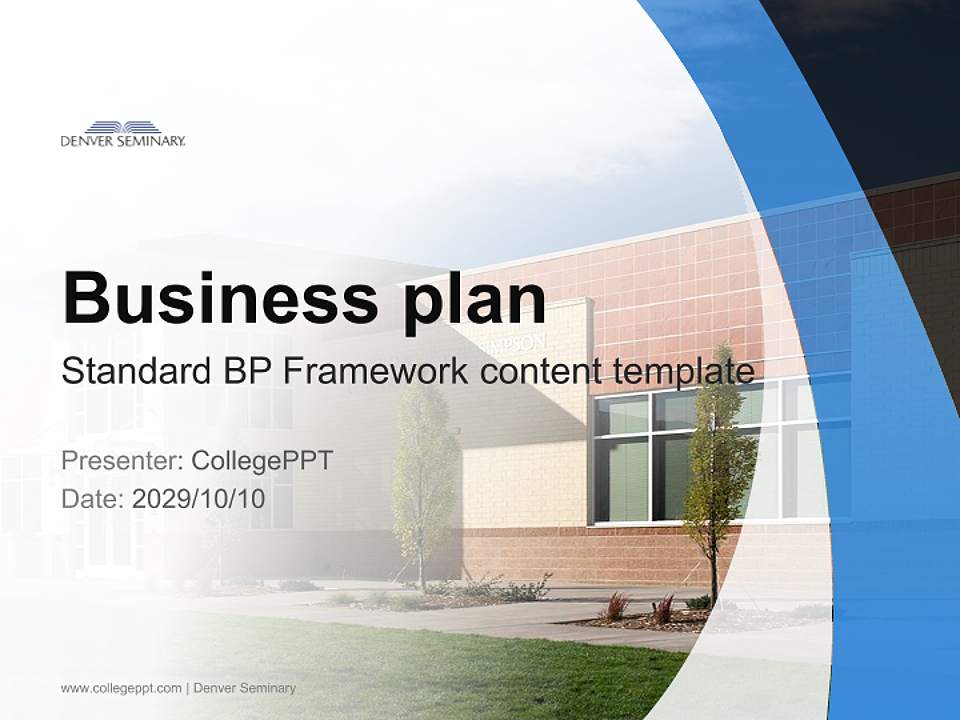 Denver Seminary Competition/Entrepreneurship Contest PPT Template4:3 ratio PPT effect preview image9
