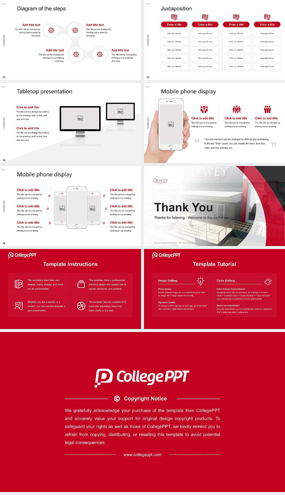 Dewey University-Carolina Competition/Entrepreneurship Contest PPT Template16:9 ratio PPT effect preview image9
