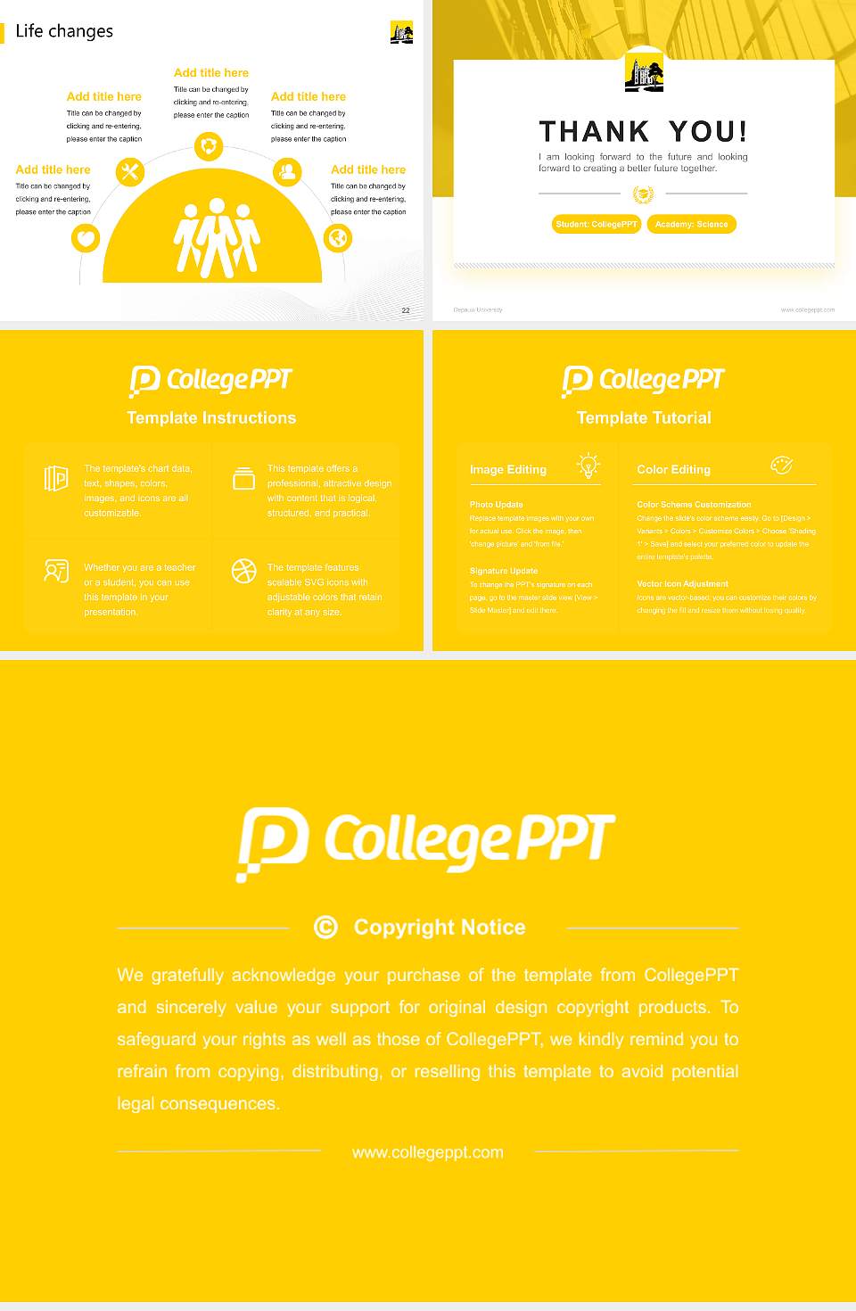 Depauw University National Scholarship Defense PPT Template4:3 ratio PPT effect preview image4