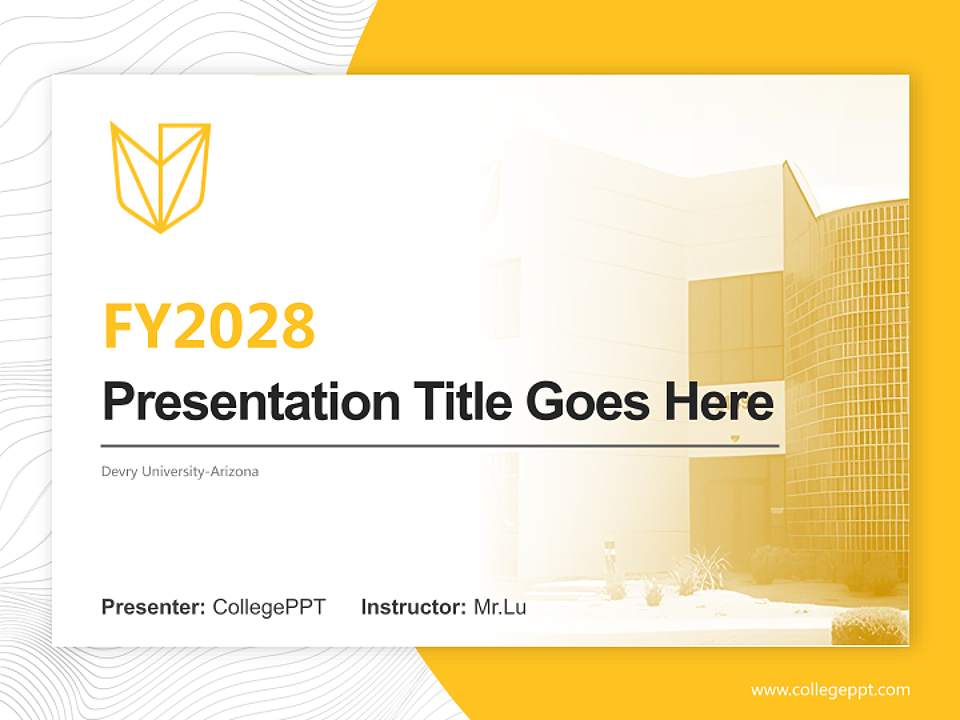 Devry University-Arizona Academic Presentation/Research Findings Report PPT Template4:3 ratio PPT effect preview image5