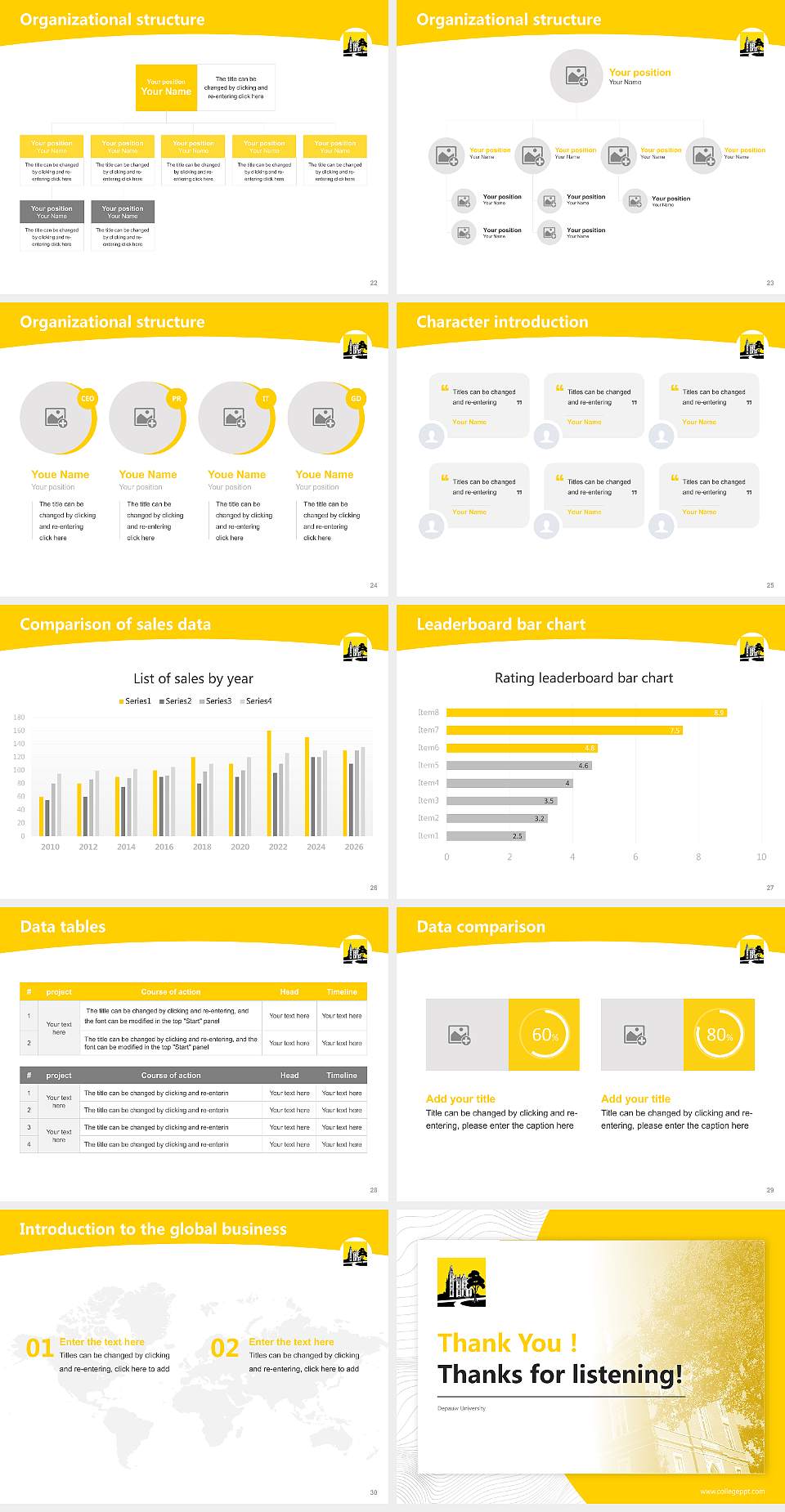 Depauw University Academic Presentation/Research Findings Report PPT Template4:3 ratio PPT effect preview image4