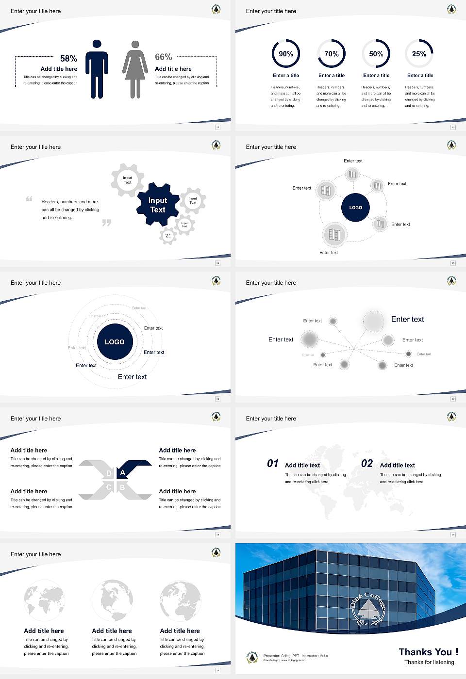 Dine College Course/Courseware Creation PPT Template16:9 ratio PPT effect preview image4