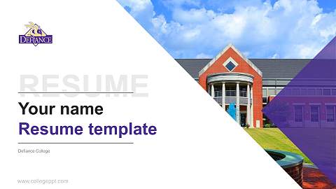 Defiance College Resume PPT Template