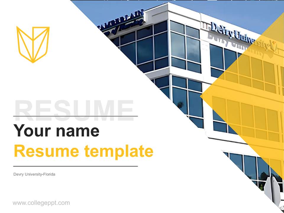 Devry University-Florida Resume PPT Template4:3 ratio PPT effect preview image5