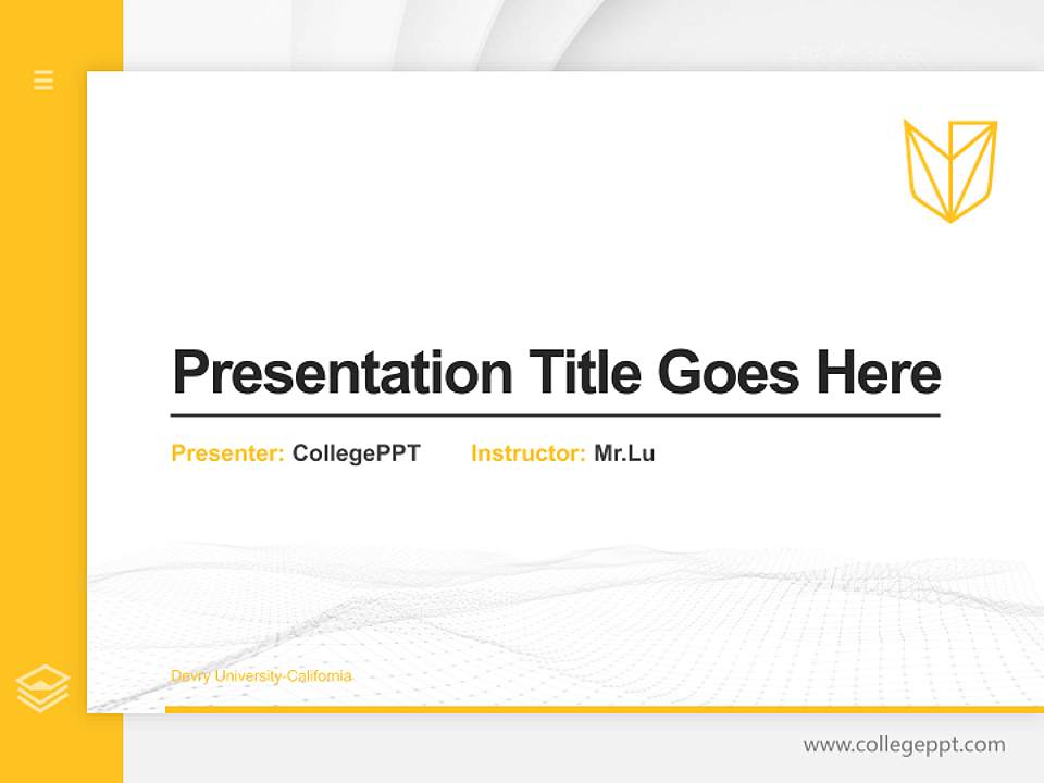 Devry University-California Thesis Proposal/Graduation Defense PPT Template4:3 ratio PPT effect preview image5