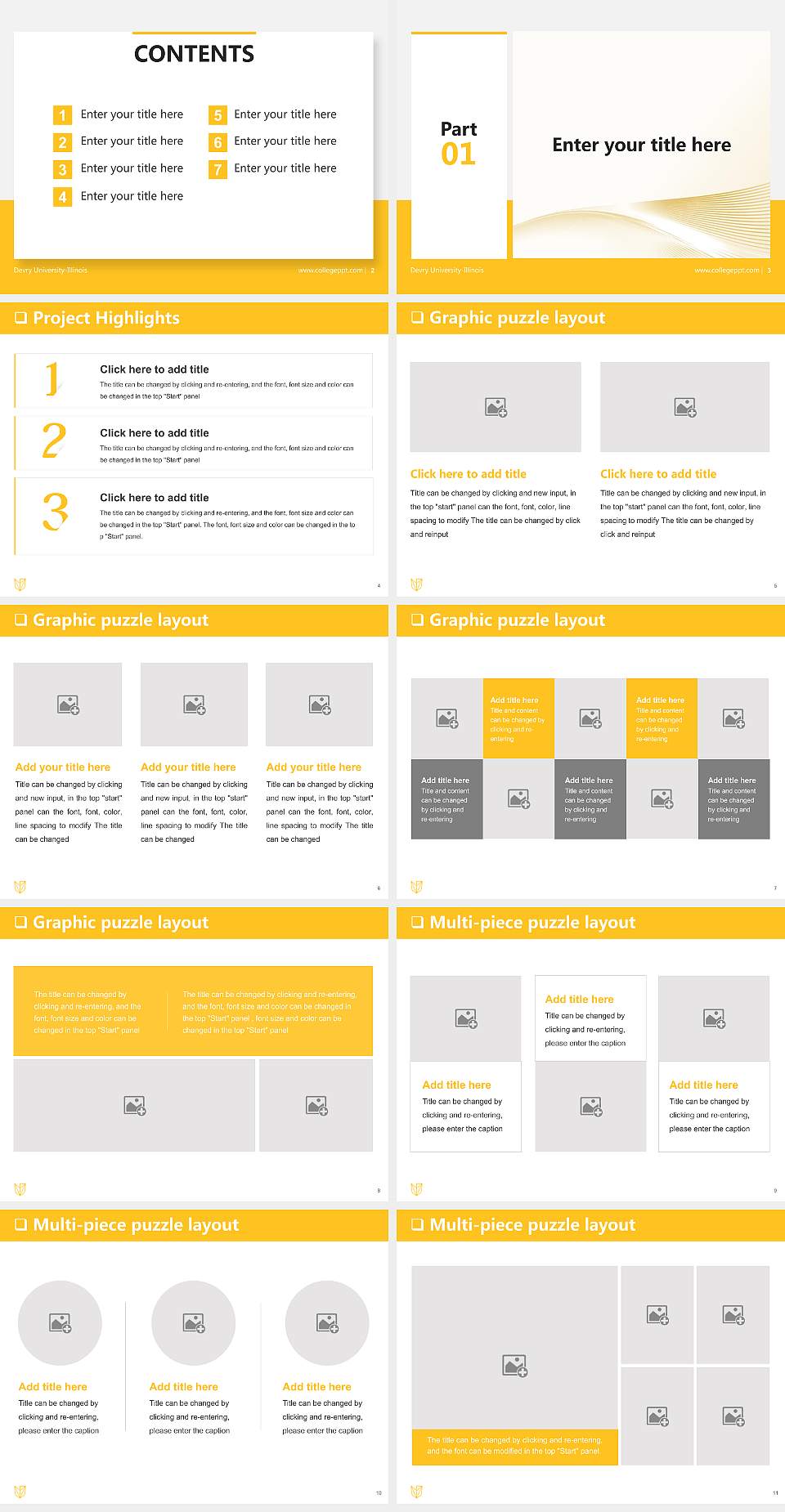 Devry University-Illinois General Purpose PPT Template4:3 ratio PPT effect preview image2