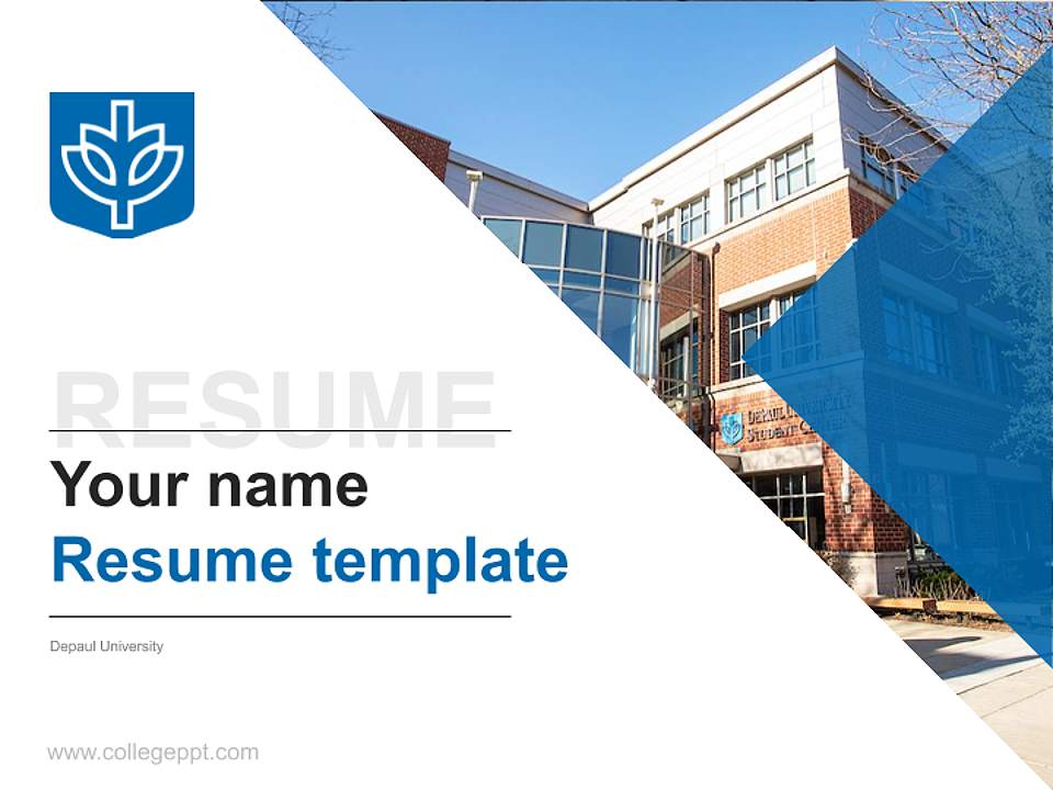 Depaul University Resume PPT Template4:3 ratio PPT effect preview image5