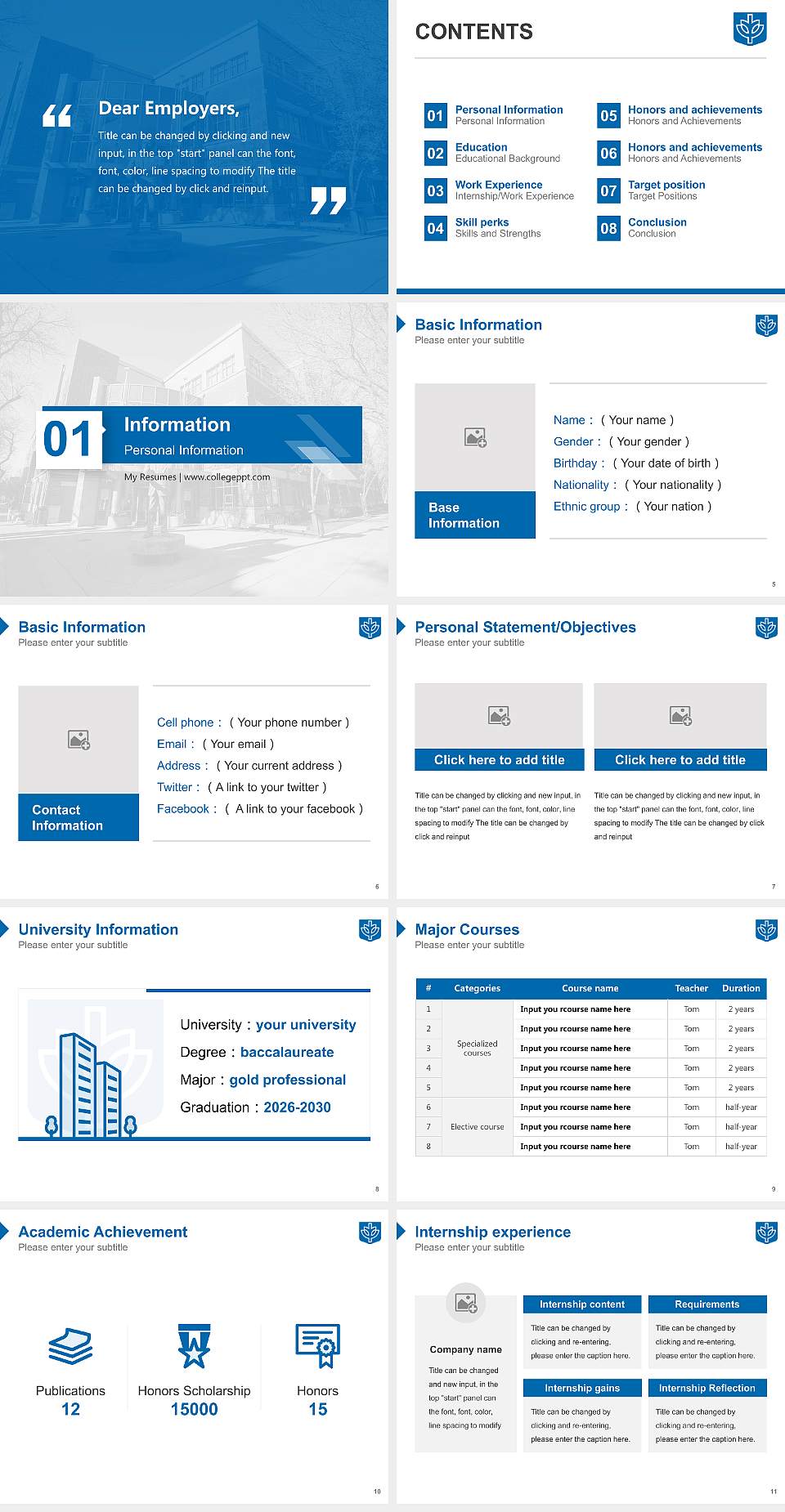 Depaul University Resume PPT Template4:3 ratio PPT effect preview image2