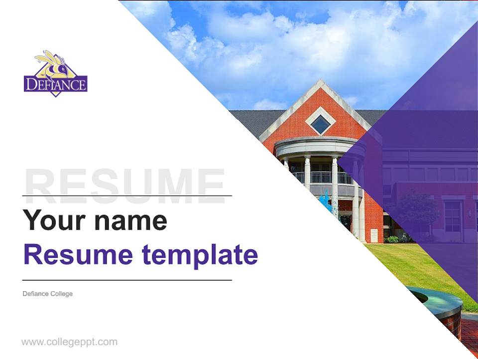 Defiance College Resume PPT Template4:3 ratio PPT effect preview image5