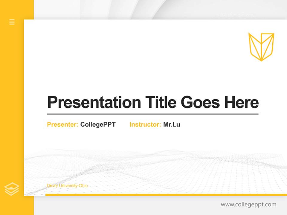 Devry University-Ohio Thesis Proposal/Graduation Defense PPT Template4:3 ratio PPT effect preview image5