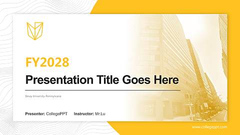 Devry University-Pennsylvania Academic Presentation/Research Findings Report PPT Template