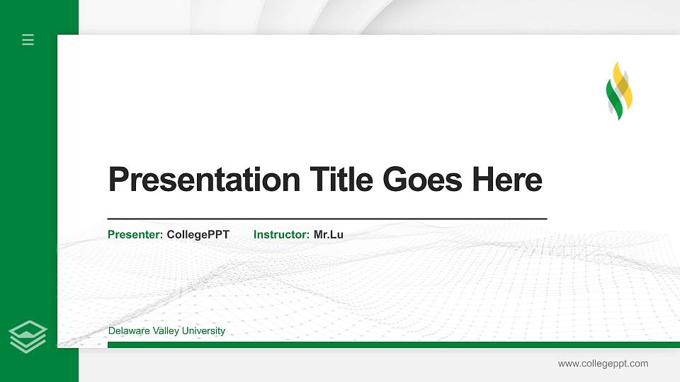 Delaware Valley University Thesis Proposal/Graduation Defense PPT Template16:9 ratio PPT effect preview image1