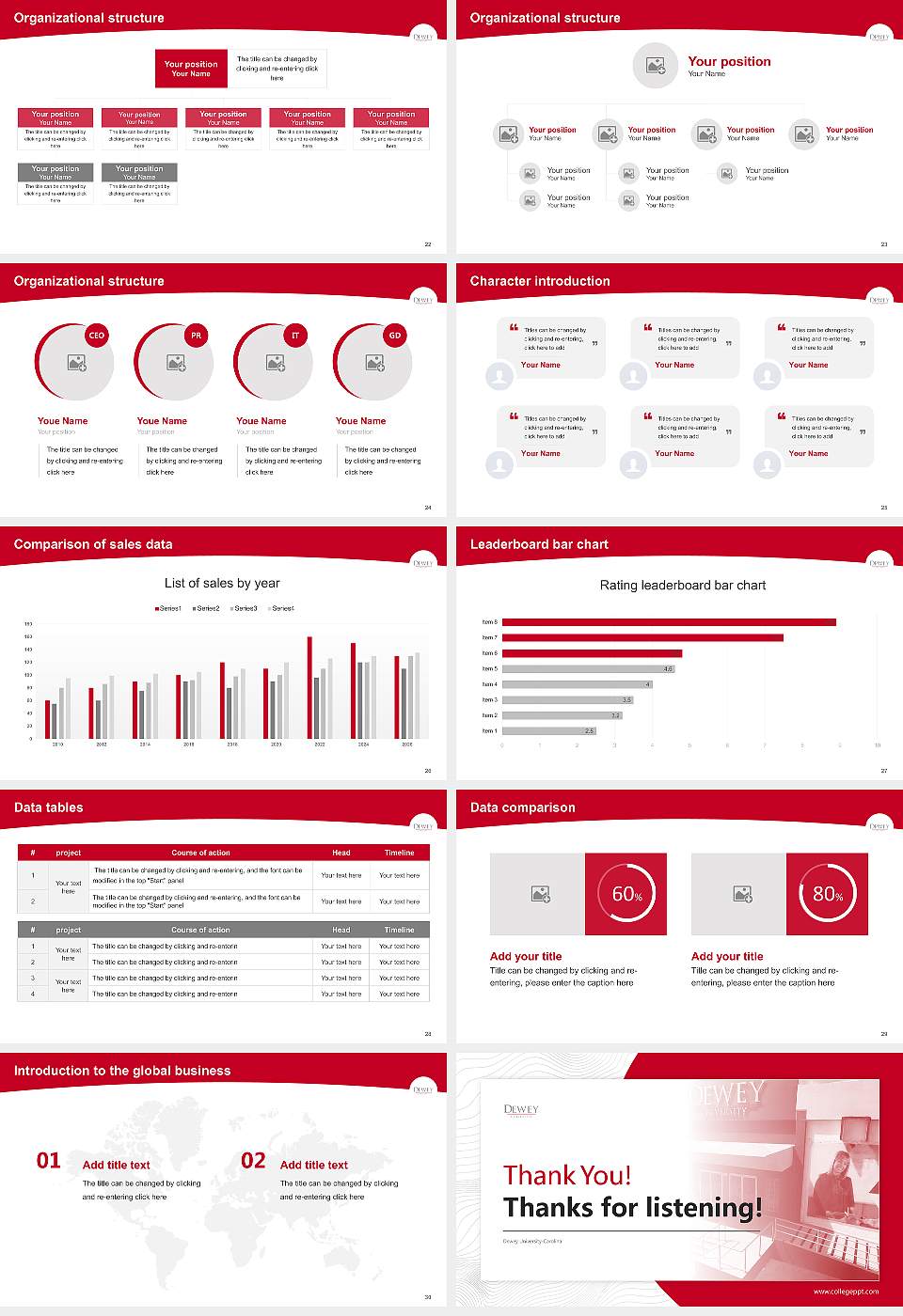 Dewey University-Carolina Academic Presentation/Research Findings Report PPT Template16:9 ratio PPT effect preview image4