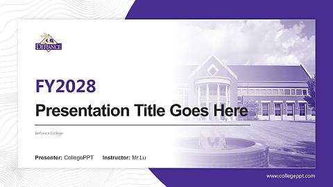 Defiance College Academic Presentation/Research Findings Report PPT Template