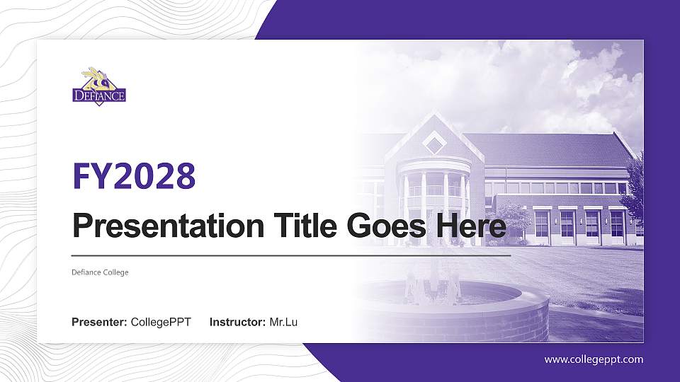 Defiance College Academic Presentation/Research Findings Report PPT Template16:9 ratio PPT effect preview image