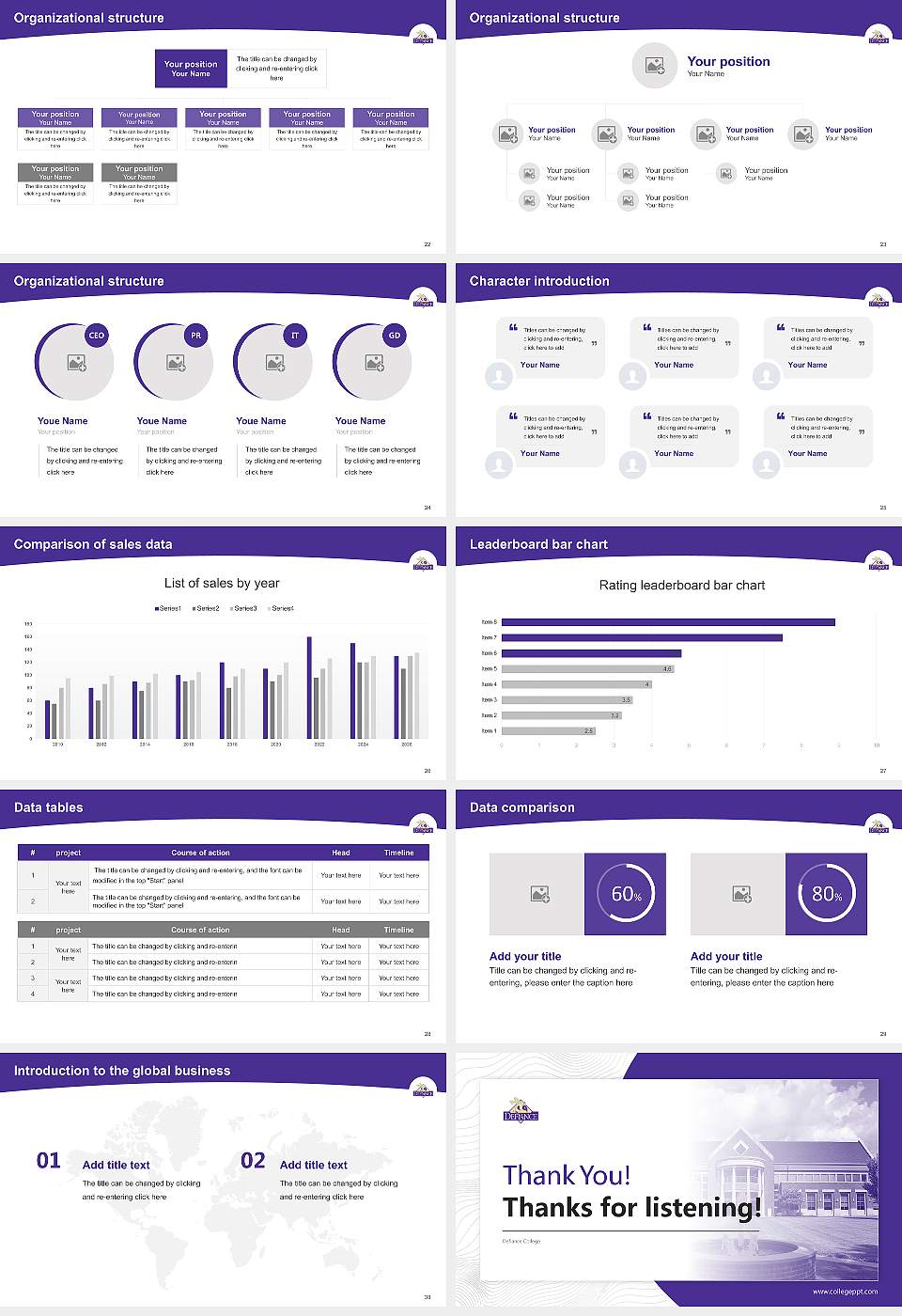 Defiance College Academic Presentation/Research Findings Report PPT Template16:9 ratio PPT effect preview image4