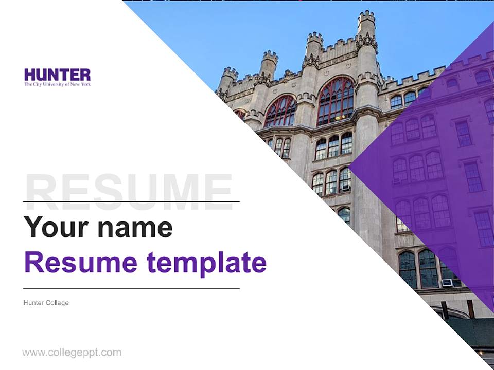 Hunter College Resume PPT Template4:3 ratio PPT effect preview image5