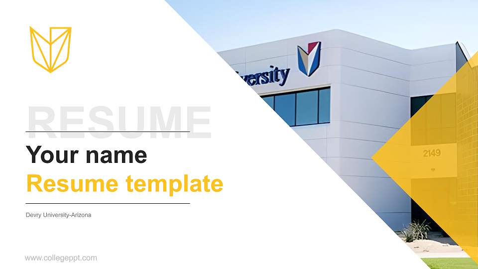 Devry University-Arizona Resume PPT Template16:9 ratio PPT effect preview image