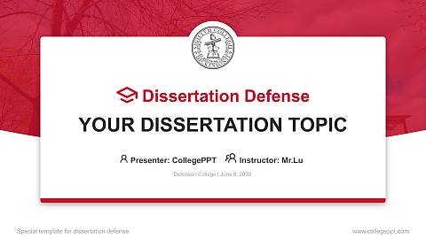 Dickinson College Graduation Thesis Defense PPT Template