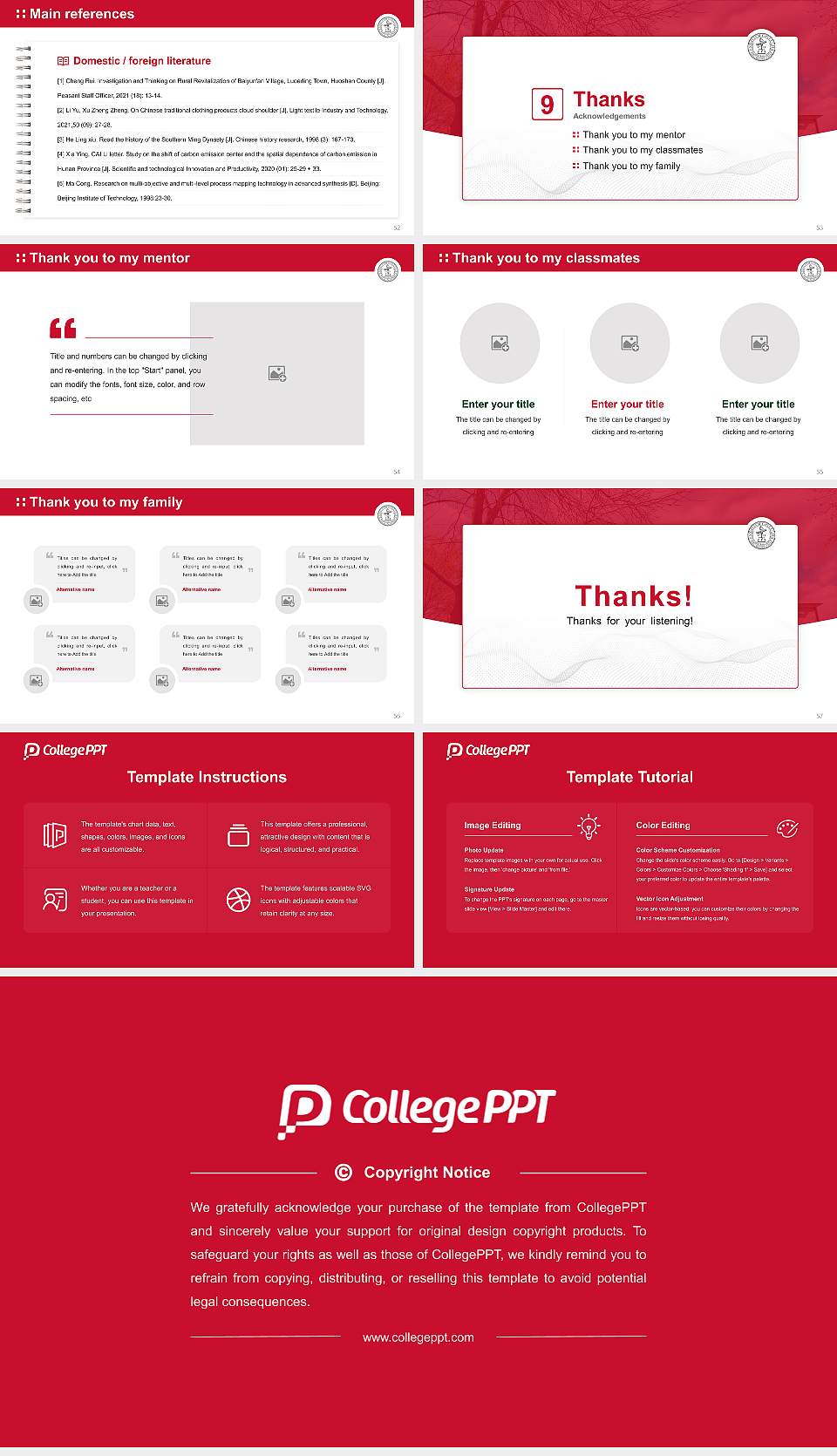 Dickinson College Graduation Thesis Defense PPT Template16:9 ratio PPT effect preview image7