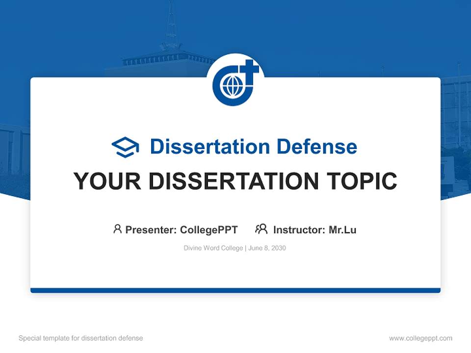 Divine Word College Graduation Thesis Defense PPT Template4:3 ratio PPT effect preview image7
