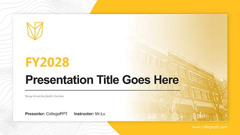 Devry University-North Carolina Academic Presentation/Research Findings Report PPT Template