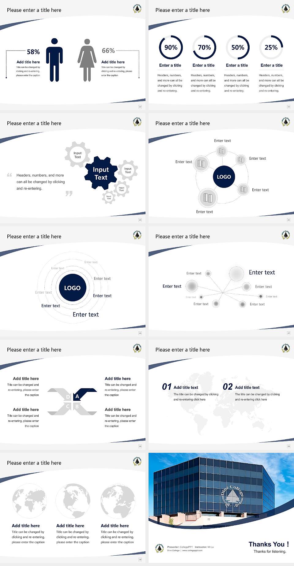 Dine College Course/Courseware Creation PPT Template4:3 ratio PPT effect preview image4