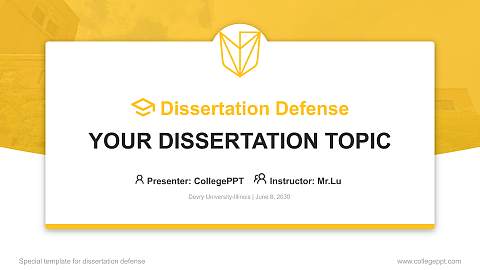 Devry University-Illinois Graduation Thesis Defense PPT Template