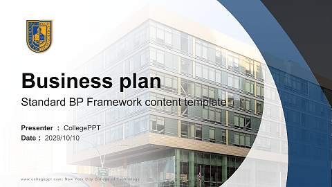 New York City College of Technology Competition/Entrepreneurship Contest PPT Template