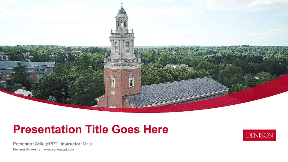 Denison University Course/Courseware Creation PPT Template16:9 ratio PPT effect preview image