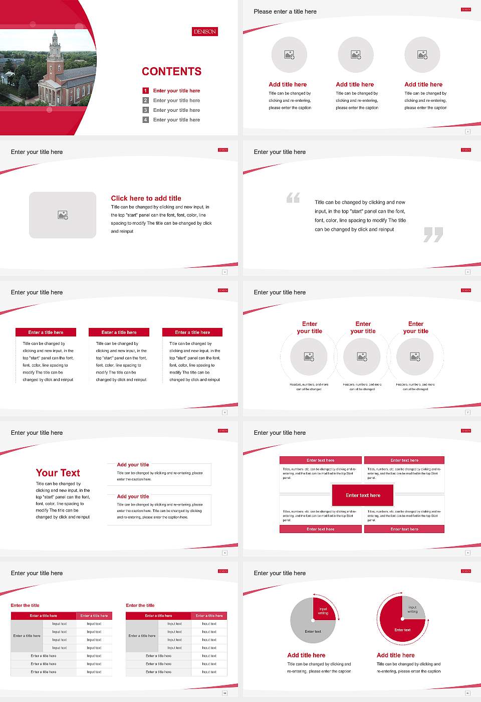 Denison University Course/Courseware Creation PPT Template16:9 ratio PPT effect preview image2